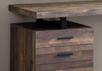 47" Brown and Black Computer Desk With Three Drawers