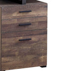 47" Brown and Black Computer Desk With Three Drawers