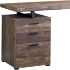 47" Brown and Black Computer Desk With Three Drawers