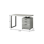 47" Brown and Black Computer Desk With Three Drawers