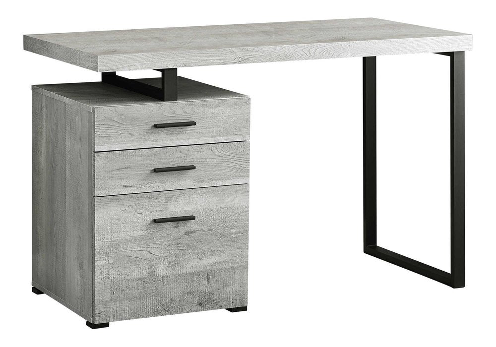 47" Brown and Black Computer Desk With Three Drawers