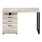 47" Brown and Black Computer Desk With Three Drawers