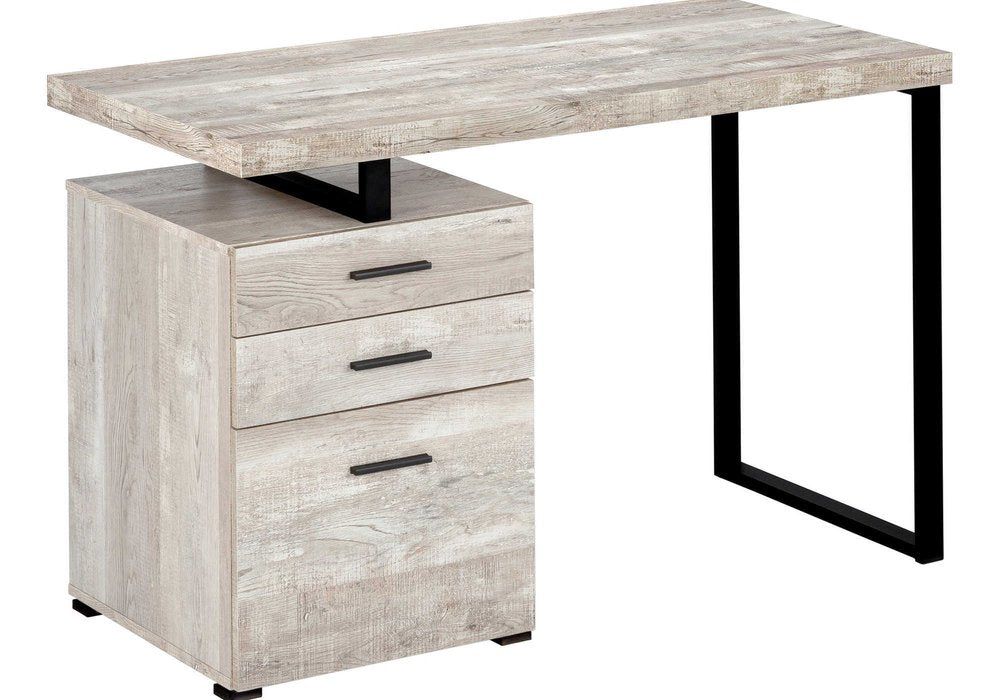 47" Brown and Black Computer Desk With Three Drawers