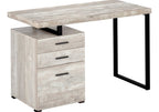 47" Brown and Black Computer Desk With Three Drawers