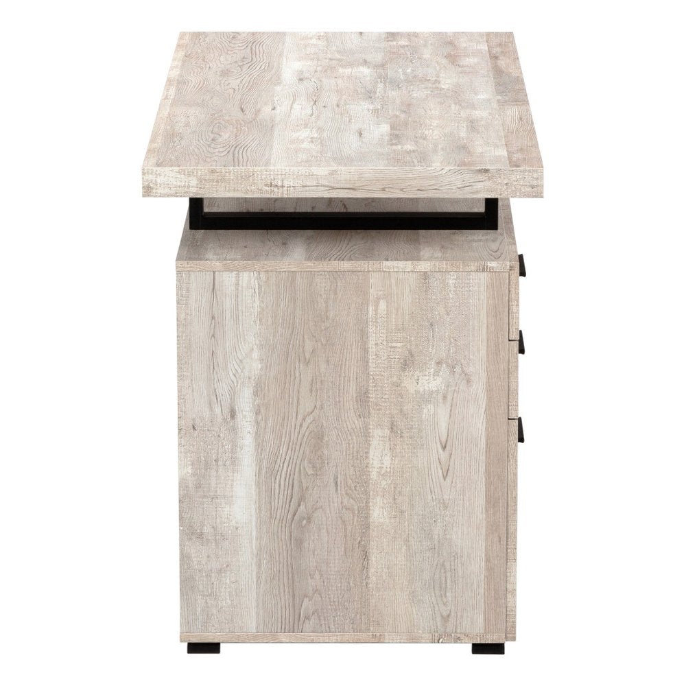 47" Brown and Black Computer Desk With Three Drawers