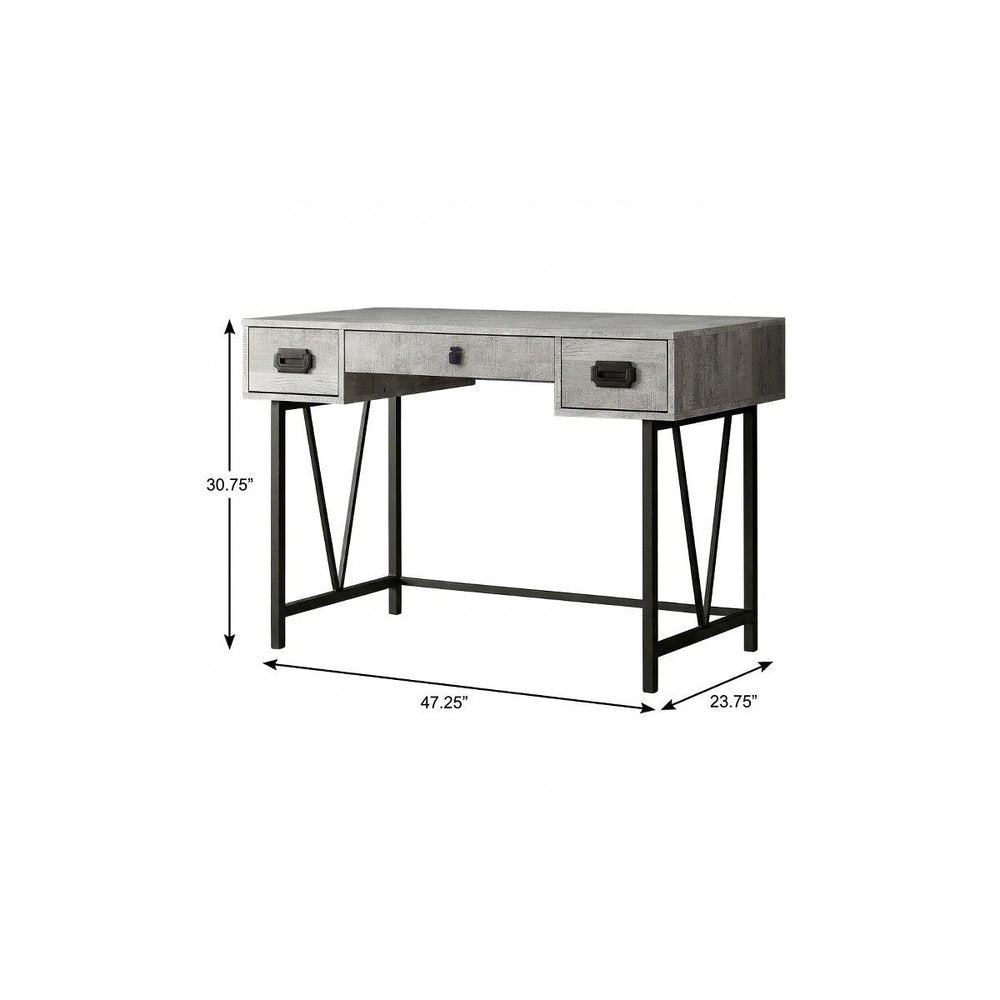 47" Brown and Black Computer Desk With Two Drawers