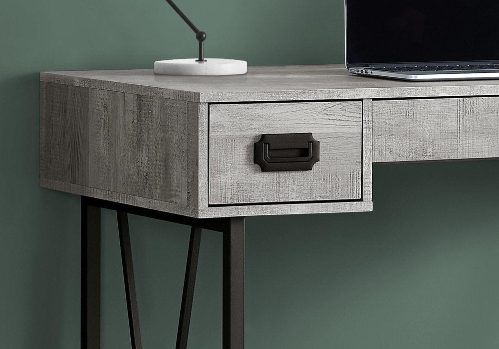 47" Brown and Black Computer Desk With Two Drawers