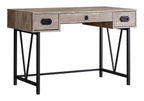 47" Taupe and Black Computer Desk With Three Drawers