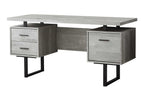 60" Brown and Black With Three Drawers