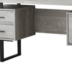 60" Brown and Black With Three Drawers