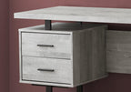 60" Brown and Black With Three Drawers