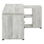 60" Gray L Shape Computer Desk With Three Drawers