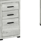 60" Gray L Shape Computer Desk With Three Drawers