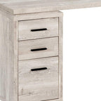 60" Taupe L Shape Computer Desk With Three Drawers