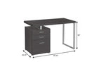 47" Gray and Silver Computer Desk With Three Drawers