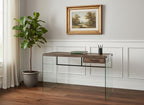 48" Brown and Clear Computer Desk