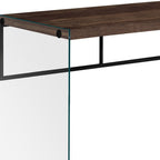 48" Brown and Clear Computer Desk