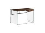 48" Brown and Clear Computer Desk