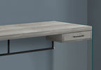 48" Gray and Clear Computer Desk