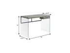 48" Gray and Clear Computer Desk