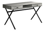 47" White and Silver Computer Desk With Two Drawers