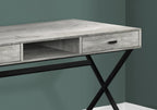 47" White and Silver Computer Desk With Two Drawers