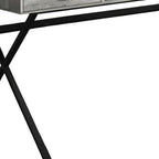 47" White and Silver Computer Desk With Two Drawers