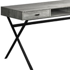 47" White and Silver Computer Desk With Two Drawers