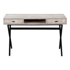 47" White and Silver Computer Desk With Two Drawers
