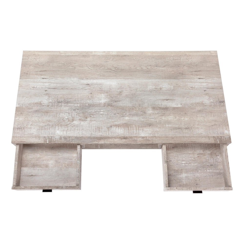 47" White and Silver Computer Desk With Two Drawers
