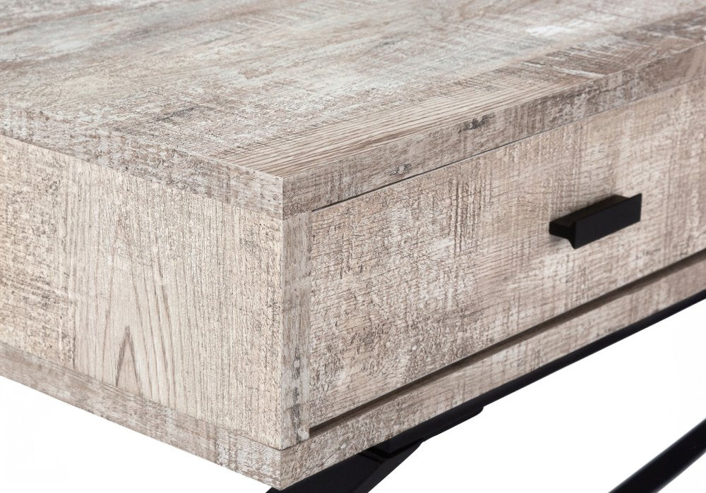 47" White and Silver Computer Desk With Two Drawers
