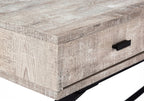 47" White and Silver Computer Desk With Two Drawers