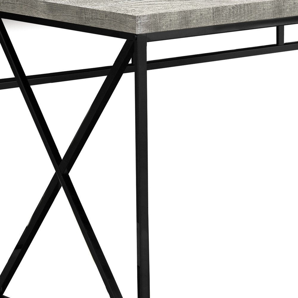 47" Gray and Black Computer Desk