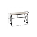 47" Taupe and Black Computer Desk