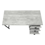 55" Gray and Black Computer Desk With Three Drawers