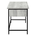 55" Gray and Black Computer Desk With Three Drawers