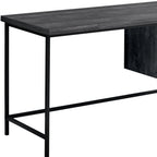 55" Gray and Black Computer Desk With Three Drawers