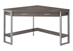 42" Taupe and Silver Corner Computer Desk