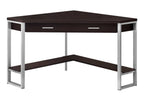 42" Taupe and Silver Corner Computer Desk