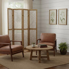 84" Clear Capiz Mother of Pearl Folding Three Panel Screen Room Divider