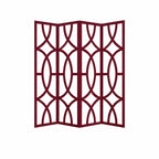 84" Red Solid Wood Folding Four Panel Screen Room Divider