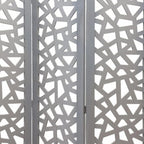 50" Gray Solid Wood Folding Three Panel Screen Room Divider