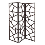70" Brown Solid Wood Folding Three Panel Screen Room Divider