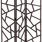 70" Brown Solid Wood Folding Three Panel Screen Room Divider