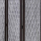 70" Brown Folding Three Panel Screen Room Divider