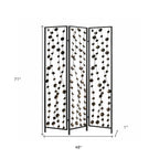 71" Gray Iron Folding Three Panel Screen Room Divider