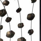 71" Gray Iron Folding Three Panel Screen Room Divider