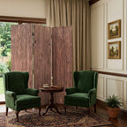 71" Brown Folding Three Panel Screen Room Divider