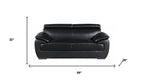 Two Piece Indoor Black Genuine Leather Five Person Seating Set