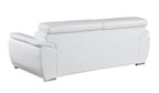Two Piece Indoor White Genuine Leather Five Person Seating Set